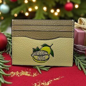 Coach Slim Id Card Case With Lemon Graphic (NWT)